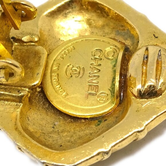 Chanel Bow Dangle Earrings Clip-On Gold 113274 - Picture 4 of 4